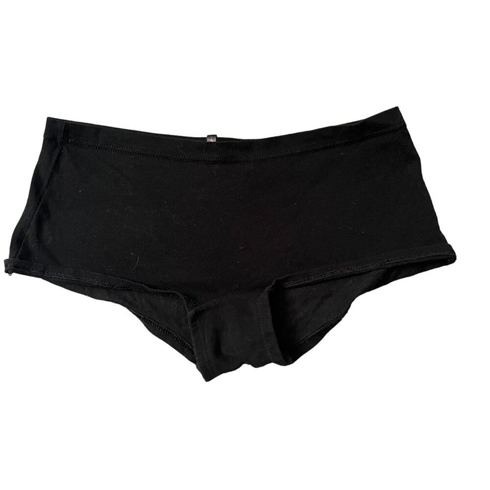 Victoria's Secret PINK Solid Black Low Rise BoyShorts Medium